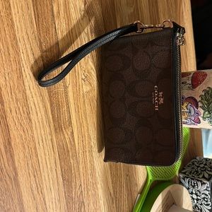 Brown coach wristlet